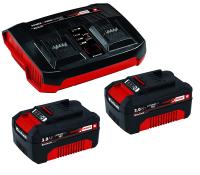 Carica Batteria Doppio Power X-Twincharger Starter Kit con 2 Batterie da 18V-3Ah Einhell 4512083