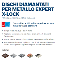 Disco Diamantato per Metallo BOSCH Expert X-LOCK diam.115 x 22,23 cod. 2608900532 Long Life, Multi Materiale - foto 1