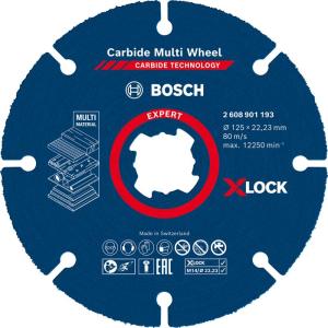 Disco da taglio in Carburo Multi Material Bosch X-LOCK diam.125 mm x 22,23 x 1 cod. 2608901193