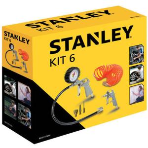 STANLEY kit 6 Accessori per Compressore Pistola Soffiaggio, Gonfiaggio art. 9045717STN