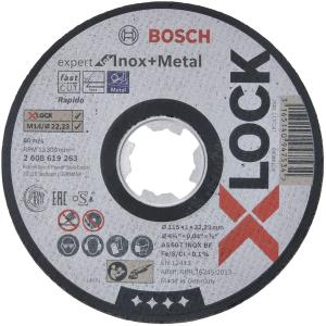 Disco da taglio per Inox e Metallo X-LOCK Bosch diam.115 mm x 1 mm x 22,23 mm taglio dritto cod. 2608619263