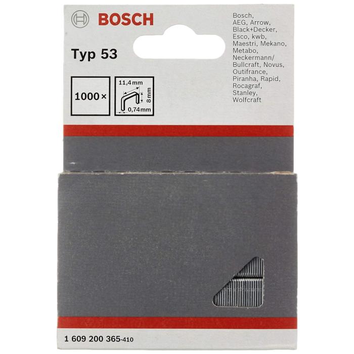 Graffette A Filo Fine Bosch Tipo 53 8mm x 11,4mm 1000PZ cod. 1609200365