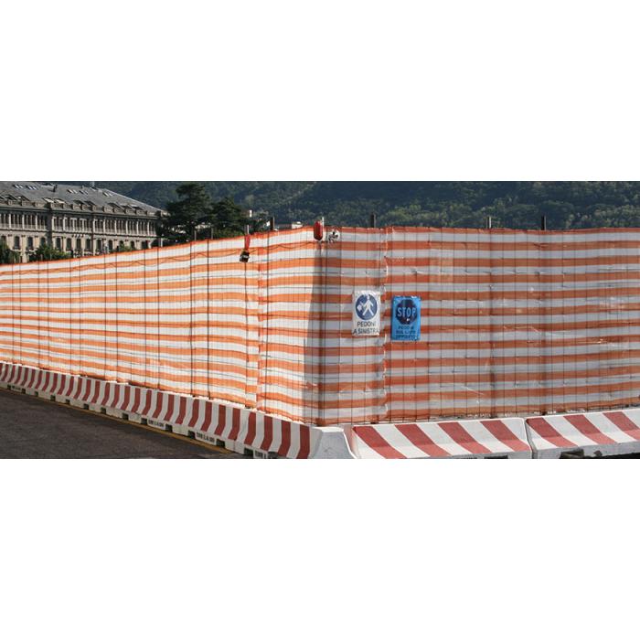 Rete Barriera Protettiva in Tessuto H mt 1,00 Rotolo da mt 50 Bianco Arancio Arrigoni 5120AB - foto 1