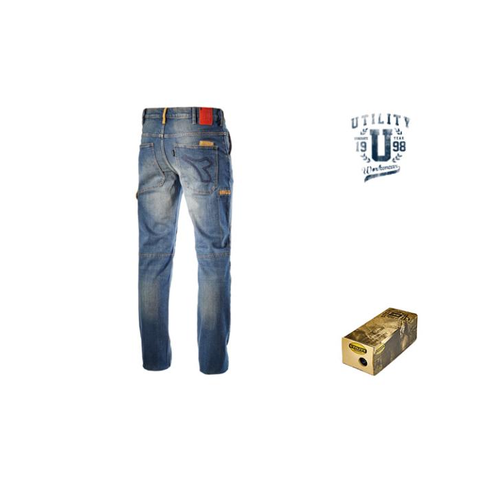 Pantalone Jeans Stone Plus Diadora Utility Art 170752 Dirty Washing Elasticizzato 5 Tasche Con Portametro - foto 1