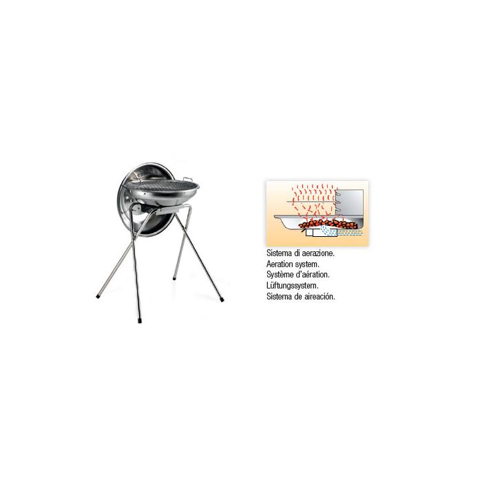Barbecue a Carbone in Acciaio Inox Con Coperchio Professional System 485 Pro Inox Cod. 70480/Cover Ompagrill - foto 1