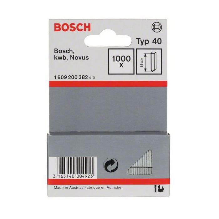 Groppini Tipo 40 19mm Bosch Per Graffatrici Bosch Kwb e Novus art. 1609200382 PZ. 1000 