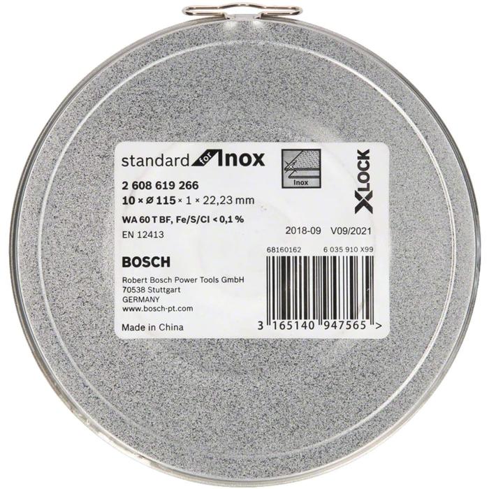 Disco da taglio Inox Bosch X-LOCK conf. 10 pezzi diam.115 mm x 22,23 x 1, cod. 2608619266 - foto 2