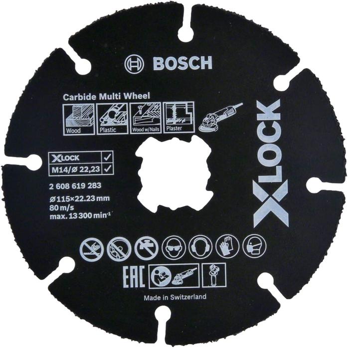 Disco da taglio in Carburo Multi Ruota Bosch X-LOCK diam.115 mm x 22,23 x 1 cod. 2608619283